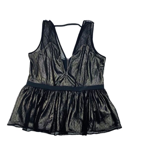 Express Deep V-Neck Metallic Mesh Tank - Size 8 - Picture 9 of 13